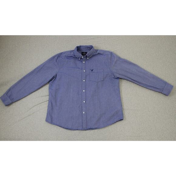 American Eagle Mens Purple Long Sleeve Classic Fit Button-Down Shirt Size 2XL - Picture 1 of 6